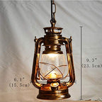 Hanging Swag Lamp no Wiring Needed, Portable Bronze Kerosene Lamp Pendant Light with 20ft Plug-in UL Dimmable Black Cord,Vintage Style Ceiling Pendant Light for Cafe Shop - Image 5