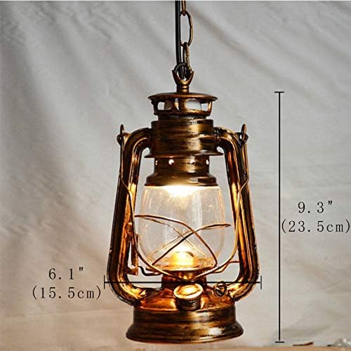 Hanging Swag Lamp no Wiring Needed, Portable Bronze Kerosene Lamp Pendant Light with 20ft Plug-in UL Dimmable Black Cord,Vintage Style Ceiling Pendant Light for Cafe Shop - Image 5