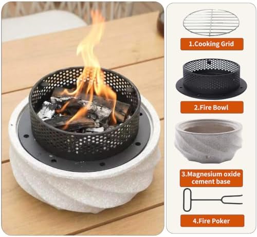 Table Top Firepit Mini Small Safer Burning Wood Pellet Fire Pit (Curve 1) - Image 3