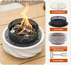Table Top Firepit Mini Small Safer Burning Wood Pellet Fire Pit (Curve 1) - Image 3