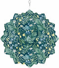 Dark Green Flower Wind Spinner for Garden Yard 12In, Spring Blue Yellow Floral Country 3D Stainless Steel Kinetic Hanging Wind Spinners Rustproof Outdoor Decor for Lawn Patio Home by Unknown
