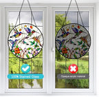 Hummingbird and Flowers Stained Glass Window Hanging - 8″ Hummingbird Suncatcher Indoor Window Hanging Decor Birds Ornaments with Chain and Hooks - Hummingbird Gifts for Women Mom Grandma Bird Lovers - Image 6