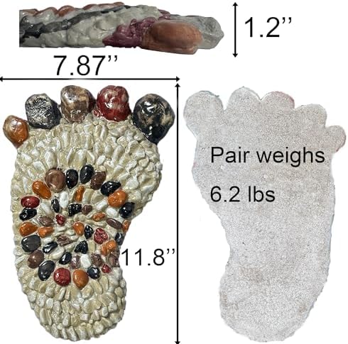 Outdoor Stepping Stones 2-piece Set - Garden Decoration Artificial Pebbles - Image 6