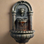 Teamson Home 32.1 in. Wall-Mounted Lion Head Stone LED Outdoor Water Fountain for Gardens, Landscaping, Patios, Balconies, Lawns to Create a Calming Oasis in Outdoor Living Spaces, Antique Bronze - Image 4