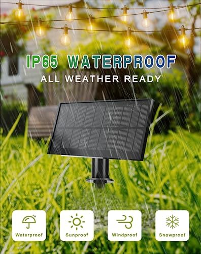 Zuske Solar Outdoor String Lights, 200FT G40 IP65 Waterproof Patio Lights - Image 3