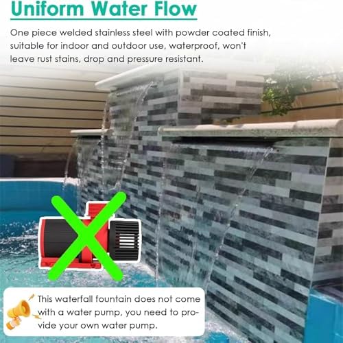Stainless Steel Waterfall Spillway - Wall-Mounted Outdoor Water Feature for Ponds, Pools, and Gardens | Durable Design, Easy Installation, Water Runoff Outlet - Image 5