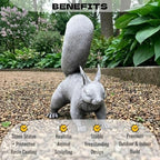 OLOMA Concrete Squirrel Garden Statue Realistic Handmade Outdoor Animal Sculpture Cement Chipmunk Yard Ornament Weather Resistant Lawn Decor Patio Flower Beds Walkways Porch Accent - Image 2