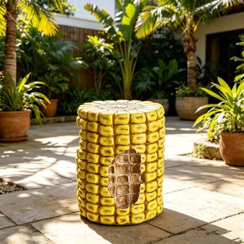 17" Novelty Corn Cob Stool Side Table Plant Stand Garden Indoor Outdoor by Unknown