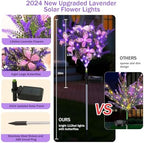 Solar Garden Lights Outdoor, 4 Pack Purple Lavender Solar Butterfly Lights Gardening Gifts for Women,Artificial Flowers Light Purple Halloween Garden Decor for Patio Yard Lawn Christmas - Image 3