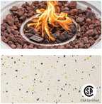 COSIEST 2-Piece Outdoor Propane Fire Pit Table Set w Tank Table, 28" Terrazzo Round Fire Table (Certified, 40,000 BTU) w 16" Tank Cover Side Table 20lb, Waterproof Cover for Garden, Pool, Backyard - Image 3