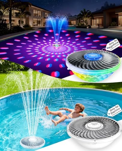 2PKS Solar Pool Fountains with Light Show,Large Solar Pool Water Fountain by ProSplash