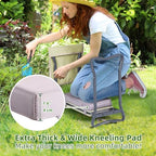 Ohuhu Upgraded Garden Kneeler and Seat 2-in-1 Foldable Gardening Stool with Detachable Soft Kneeling Pad, Garden Bench Heavy Duty with Large Tool Bag and Pouch, for Women Men Gardener - Image 3