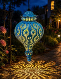 Moroccan Solar Lanterns Outdoor Hanging Garden Decor (2 Pack, Blue) by CORIETTA