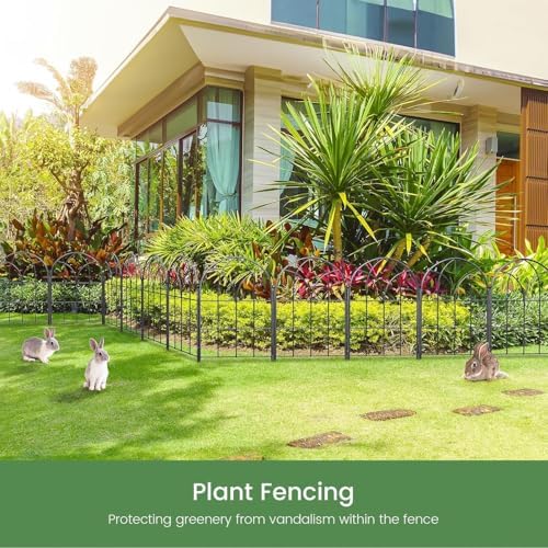 Decorative Garden Fence, 21 ft Metal Border, No Dig Flower Bed Edging 20 PC - Image 5