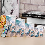 Beach Turtle LED Flameless Candles with Remote Timer Battery Powered Pillar Fake Lights Pack of 4 Waterproof Electric Candles for Bathroom Decor Mothers Day Gifts for Mom - Image 4