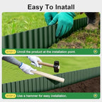 Land Guard Corrugated Metal Garden Edging, 12"×50Ft Steel Landscape Edging, Corrugated Metal Yard Edging Borders, Steel Edging for Landscaping, Garden Fence, Lawn, Flower Bed (Olive-Green) - Image 7