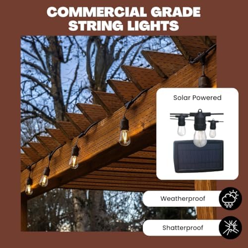 Norb Solar String Lights Outdoor 35FT – NorbSOLAR Weatherproof LED Patio Lights with Warm Candle-Like Glow, Shatterproof Vintage Bulbs, Solar Powered & Energy-Efficient, Outdoor & Event Use - Image 2