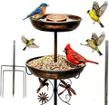 2-in-1 Bird Bath Feeder Set Antique Bronze with Copper Disk by IILIKEBIRD