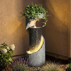Bumilgar Water Fountain Outdoor 35.4" H Modern Outdoor Fountains and Waterfalls Flooring Standing Indoor Fountain with LED Lights and Pump for Garden, Patio, Deck, Backyard, Porch and Home Art Decor - Image 3