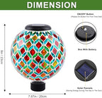 VOREEN 8" Solar Mosaic Glass Garden Ball, IP45 Waterproof Globe Yard Light, Automatic Dusk-to-Dawn Colorful Landscape Lamp for Patio Lawn Pathway Outdoor Decoration - Image 5