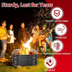 Height 16.5 Inch, Square Galvanized Steel Fire Pit for Outside, Heavy Duty Steel Fire Pit In-Ground for Backyard, Camping, Bonfire, Flower Raised Garden Bed for Garden (2.3x2.3x1.5ft) - Image 4