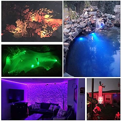SHOYO Pond Lights, Color Changing Spotlights with Timer, Submersible Fountain Lights Memory Dim Adjustable IP68 Waterproof Underwater RGB for Outdoor Garden Yard Lawn Water Pond Fountain, 4 in Set - Image 2