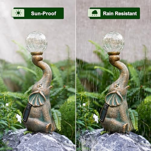 Solar Outdoor Elephant Statue Gifts Garden Decoration Light - Image 5