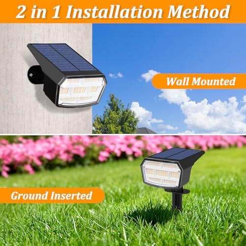 8-Pack Solar Spot Lights Outdoor Waterproof,Landscape Spotlight Warm White - Image 6