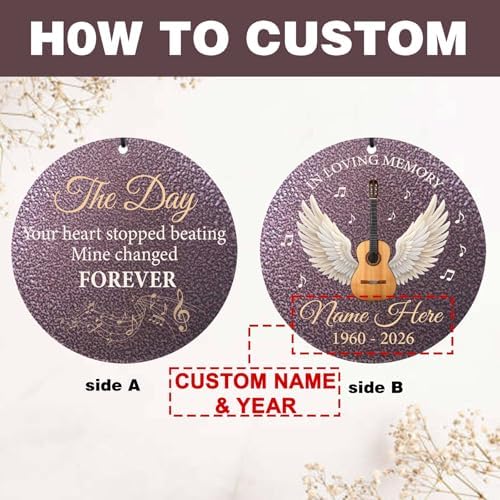 Personalized Guitar Memorial Wind Chimes for Loss of Loved One - Image 6