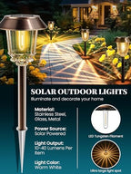 Solar Lights Outdoor Waterproof, 10-40 LM Dimmable Glass and Metal - Image 3