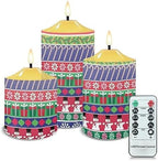 Cozeyat Christmas Decor Flickering Flameless Candles with Remote 3Pcs, Christmas Snowflake Snowman Print Candles Battery Operated, 4/6H Timer Flameless LED Votive Candles for Christmas Party by Cozeyat