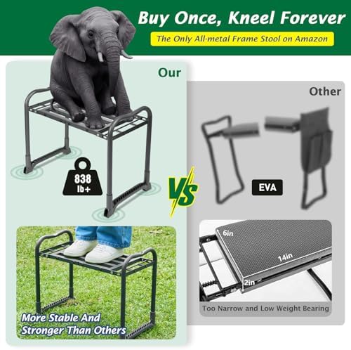 ikkle Heavy Duty Garden Kneeler and Seat, 838LB+ Capacity - Image 4