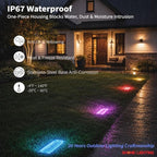 SHONELIGHTING 4x8 Solar Ground Lights, 12-Color Paver Light, RGB-W, 6Pack - Image 4