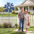 Homdox 84" Outdoor Metal Windmill, Large Kinetic Sculpture, Patio Art Decor - Image 6