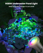 12V RGB Pond Light Underwater, RGB+CCT Tunable 2700K-6500K MR16 LED Bulb with Remote Control, Submersible for Ponds, Waterfalls, Fountains, Well Light, Low Voltage Yard Landscape Lighting - Image 2
