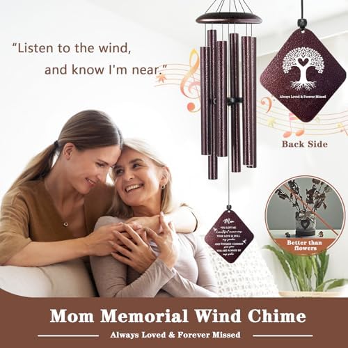 Sympathy Gifts for Loss of Mom, 32" Memorial Wind Chimes for Loss of Mother, Windchimes, Condolence Bereavement Gifts in Memory of Mom (Bronze) - Image 2