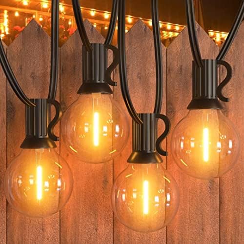 GPATIO Outdoor String Lights, 60FT Waterproof Patio Lights with 32 Hanging Light Globe G40 Bulbs, 2700k Shatterproof for Backyard Gazebo Porch Garden Commerical Outside Decor by AddforPatioMakeover