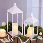 2 Pcs Wedding Lanterns Decorative with Candles White Farmhouse Lanterns - Image 4