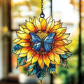 Sunflower and Butterfly Acrylic Suncatcher by AVAGAN