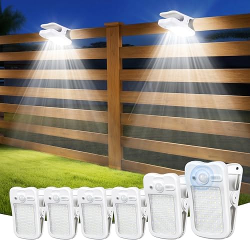 Clip-On Solar Lights Outdoor, Motion Sensor, 6 Pack, White by LightupYourLife
