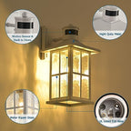 Motion Sensor Outdoor Wall Light White Dusk to Dawn Exterior Porch Lantern - Image 3