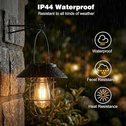 Solar Lanterns Outdoor Waterproof,2 Pack Hanging Solar Lights - Image 3