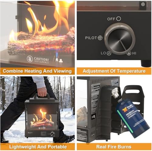 8200 BTU Propane Portable Gas Fire Pit and Heater - Image 3