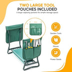 Garden Kneeler and Seat, Foldable Kneeling Stool with Thicker EVA Foam Pad, Heavy Duty Bench with Tool Pouch, Gifts for Outdoor Gardening, Fishing, Green, Arbor Day Gift - Image 6