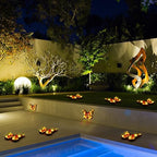 ground lights, equipped with 4 solar butterfly lights for outdoor waterproofing, 14 LED solar landscape lighting, suitable for gardens, courtyards, terraces, corridors, lanes, and walkways (yellow) - Image 7