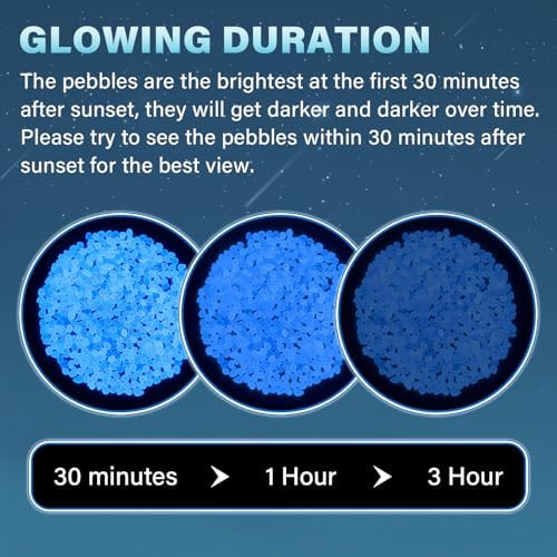 PoYang 2000pcs Glow in The Dark Rocks Outdoor Decor, White, 2.4 lbs/Bag - Image 5