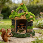 COWOS Fairy Garden House, Flocked Moss Miniature Cottage for Outdoor Yard Decor, Weather-Resistant Resin Forest House with Mushroom Furniture, Fairy Garden Accessories for Patio, Lawn, Home, and Gift - Image 3