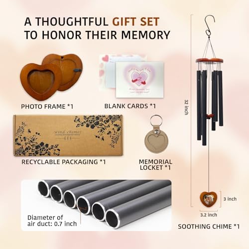 Memorial Wind Chimes for Loss of Loved One, Sympathy Memorial Gifts - Image 3
