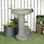 24 Inch Height Outdoor Bird Bath - Fibre Reinforced Concrete Large Bird Bath Stylish with Modern Pedestal for Garden, Patio, Backyard, Lawn - 16”W X 24”H Contemporary Birdbaths & Supports by Unknown