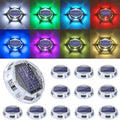 Solar Deck Light Outdoor, 12 Pack 9 Colors in 1 Solar Driveway Dock Lights, IP67 Waterproof Solar Powered Outdoor Light, RGB Step Lights for Outside Garden Yard Fence Stair Sidewalk Pathway Walkway by LYHOPE